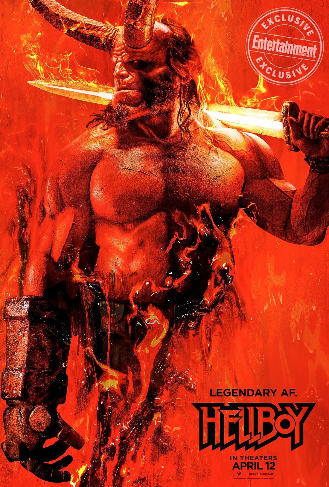 'Hellboy' Poster Reveals David Harbour Raising Hell Movie News Net