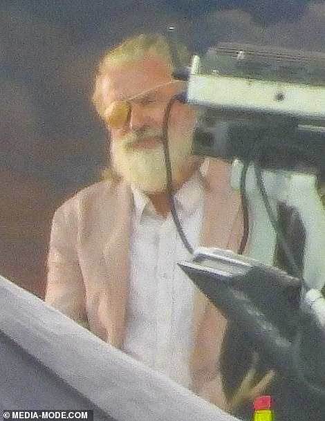 Sam Neill as Odin on the set of Thor: Love and Thunder