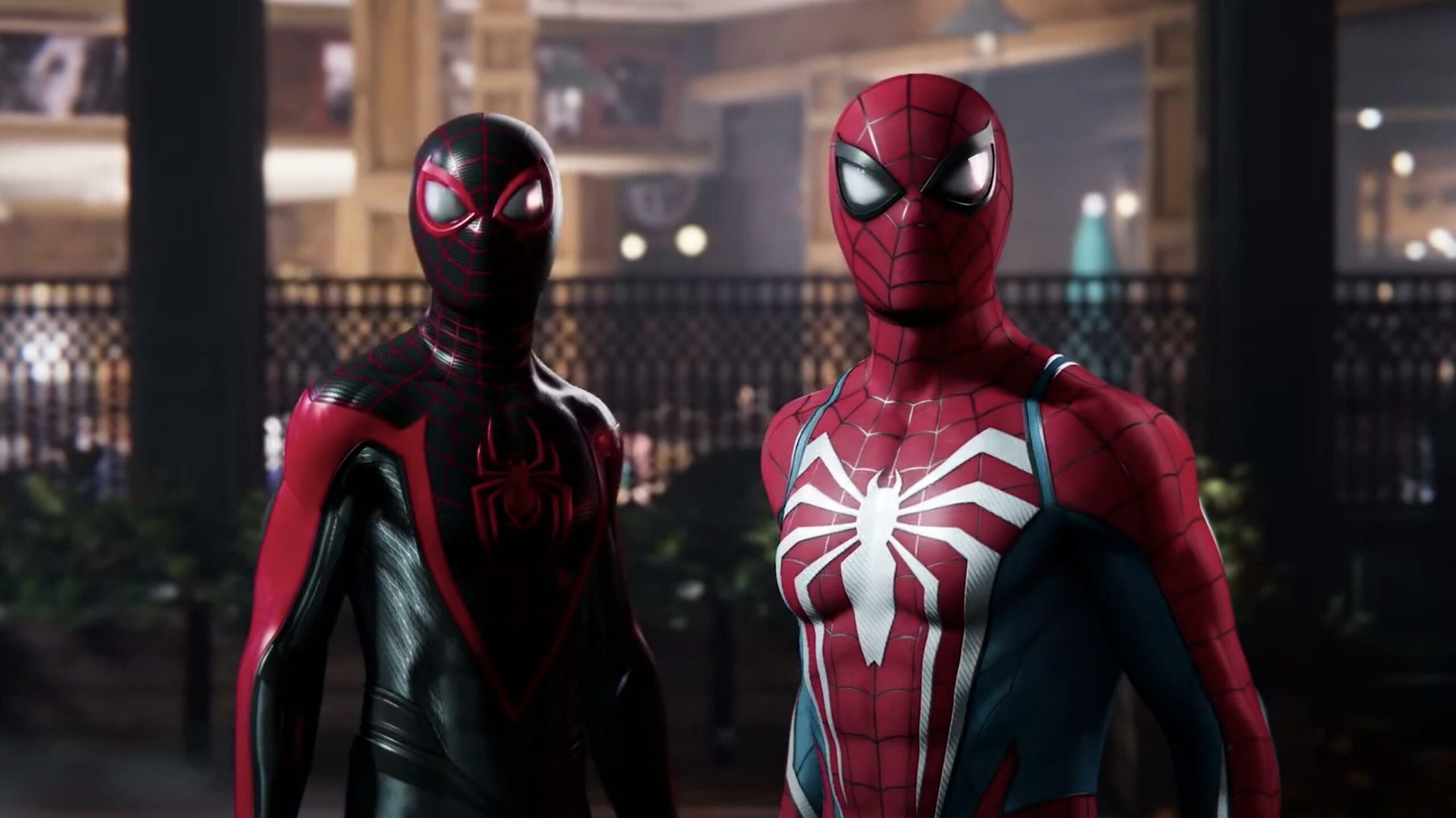 Miles Morales and Peter Parker in Spider-Man 2 video game